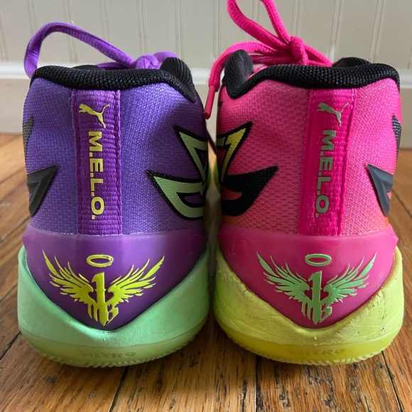Rick & Morty Puma melo 2.0 mismatched basketball sneakers size 7.5